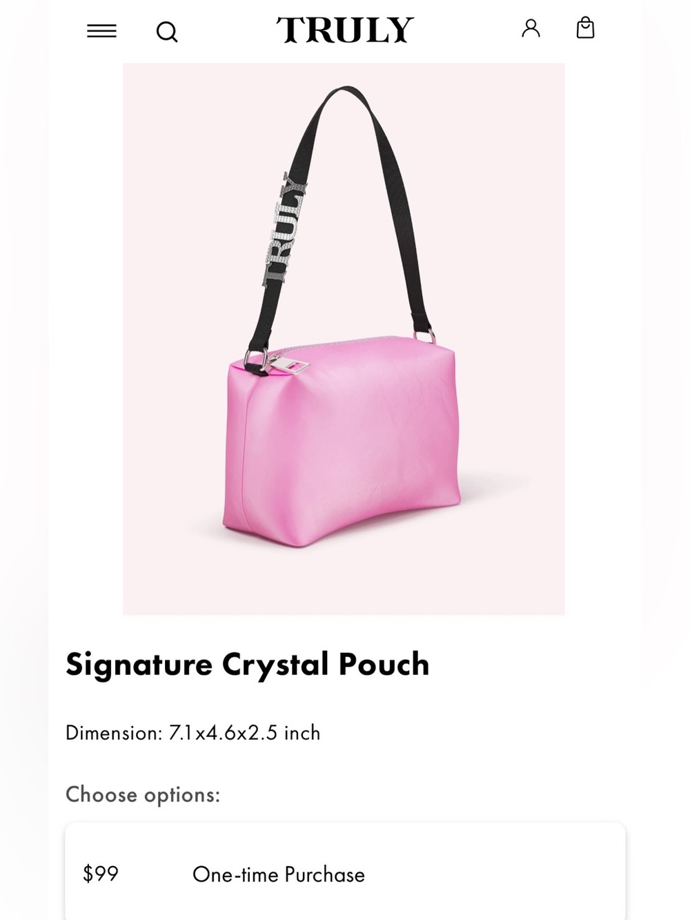 $99 AUTHENTIC TRULY Signature Crystal Pouch